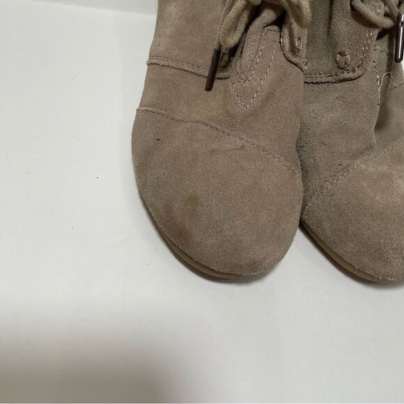 Toms Taupe Wedge Ankle Booties - Picture 8 of 9